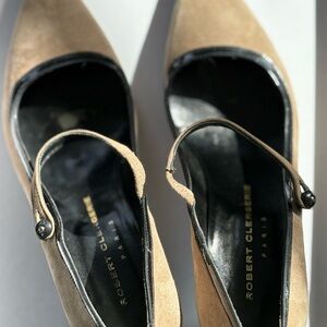 Robert Clergerie Beige and Black Heels